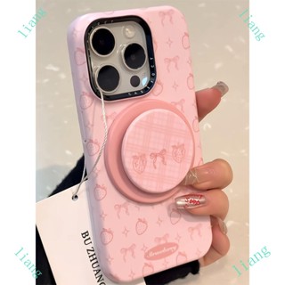 桃園出 特價韓系 小眾 時尚 蝴蝶結 草莓 磁吸 支架 手機殼 適用iphone16 15 14 pro max 13
