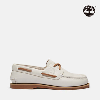 Timberland 女款象牙白兩孔帆船鞋|A2Q9XETD