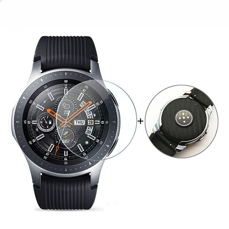 【SPG】【4個裝】Samsung Galaxy Watch 46mm 鋼化膜+碳纖維背膜套裝 玻璃貼 三星手錶保護貼