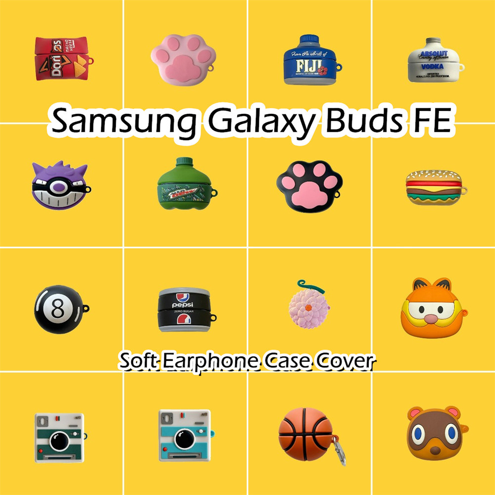SAMSUNG 現貨! 適用於三星 Galaxy Buds FE 手機殼時尚卡通系列軟矽膠耳機殼外殼保護套 NO.3