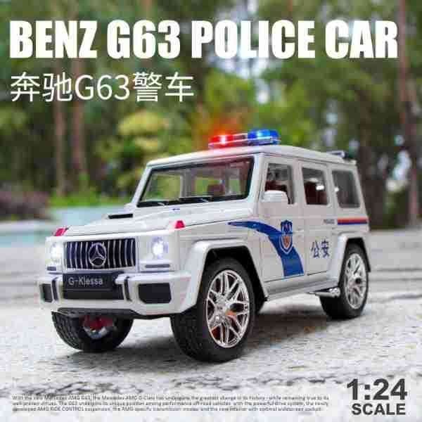 車致1:24賓士G63合金汽車模型回力聲光越野警車兒童玩具擺件