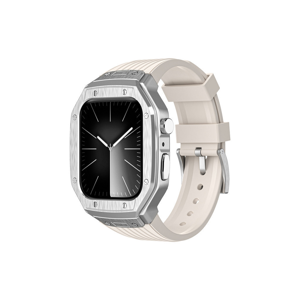 適用Apple Watch789代 金屬表殼改裝理查德風iwatch錶帶 蘋果錶帶