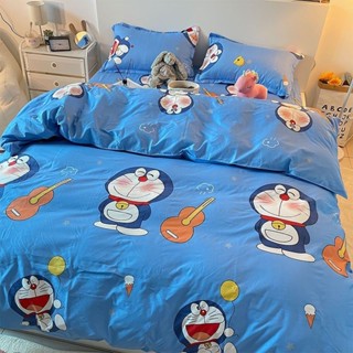 卡通哆啦A夢被套四件套 學生寢室 床上舒適四件套 單人 雙人 加大 床品 可愛機器貓藍胖子床單