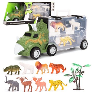 兒童恐龍玩具仿真手提雙面收納貨櫃車玩具男孩大號玩具車玩具