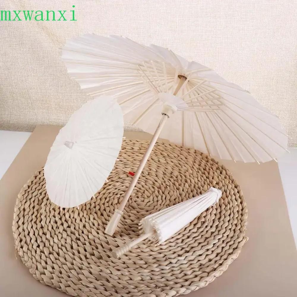 MXWANXI手工紙傘,傳統古典DIY畫紙傘,繪畫用品復古色彩繽紛空白紙傘孩子