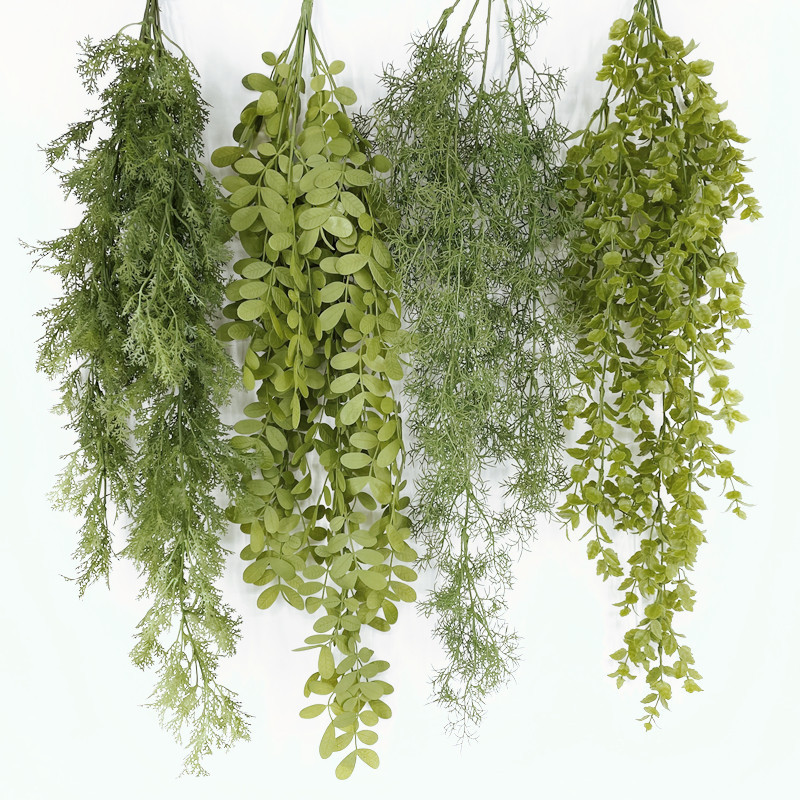 🔥🔥仿真垂掛綠植塑膠藤蔓花生葉薄荷栢草藤壁掛牆面造景餐廳裝飾植物