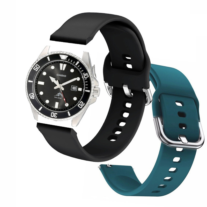 卡西歐 MDV106-1A 智能手錶矽膠錶帶腕帶快速釋放帶配件