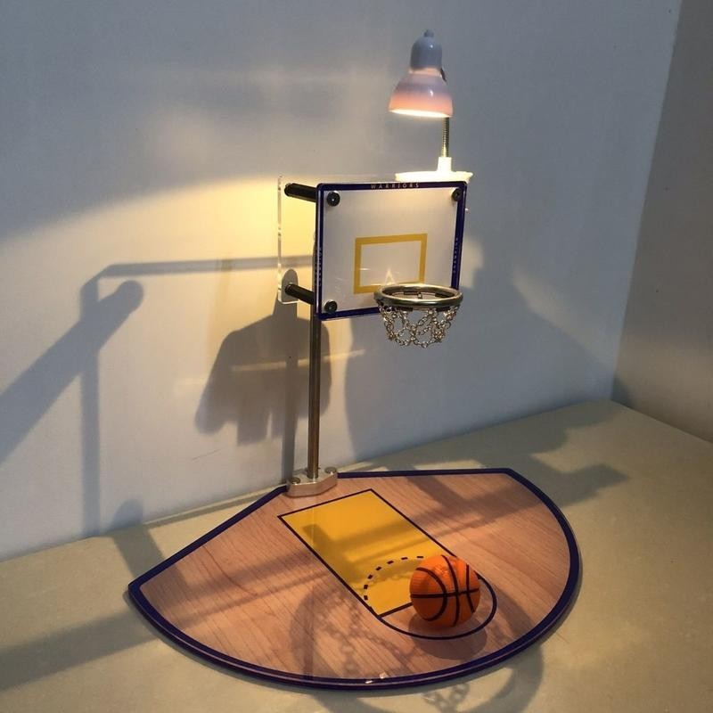4/24新品籃球框迷你房間桌面迷你籃球架擺件手工原創美式籃球迷你籃球框