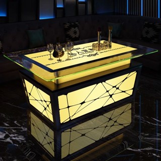 壹加傢俱✨臺灣公司 整裝出貨 KTV 發光茶幾 鋼化玻璃 不銹鋼茶幾 夜場 會所 派對 包廂 深淵發光茶几 七彩燈光