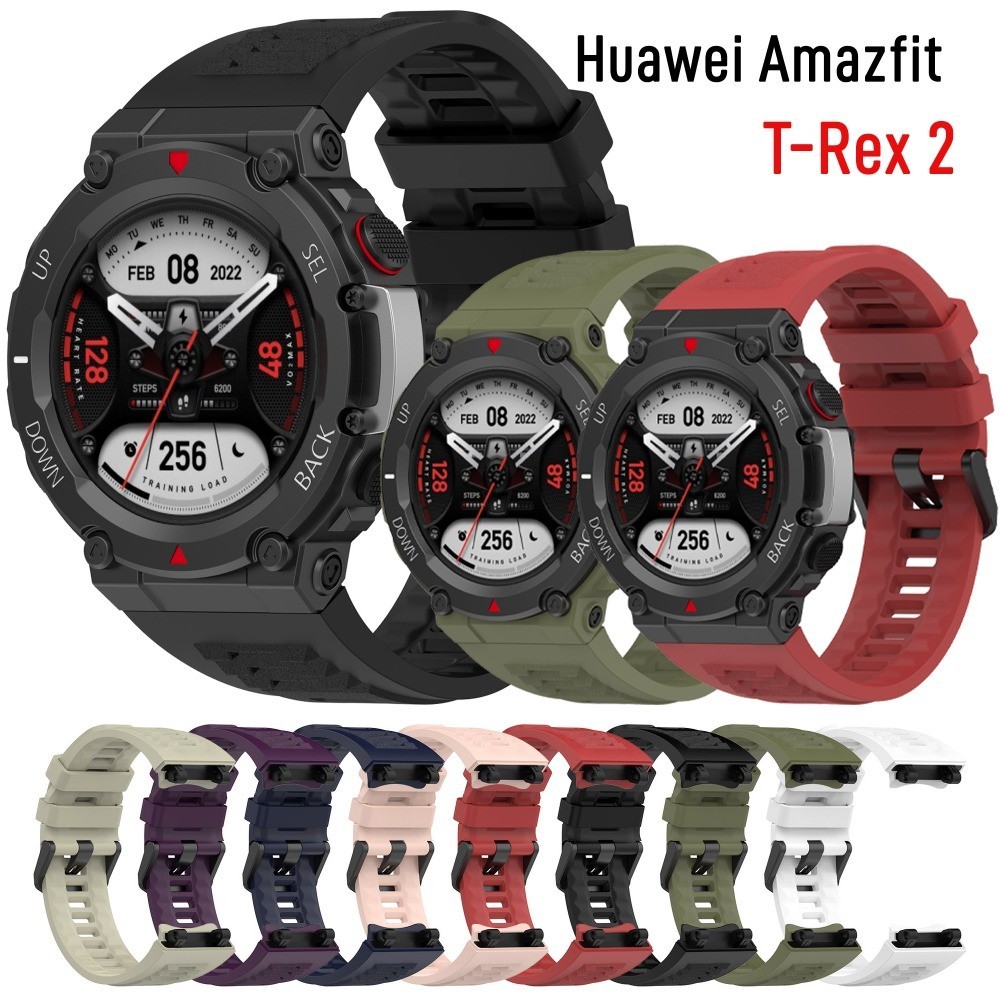 Huami Amazfit T-REX 2 錶帶智能手錶配件防水替換腕帶 correa TREX 2 錶帶矽膠錶帶