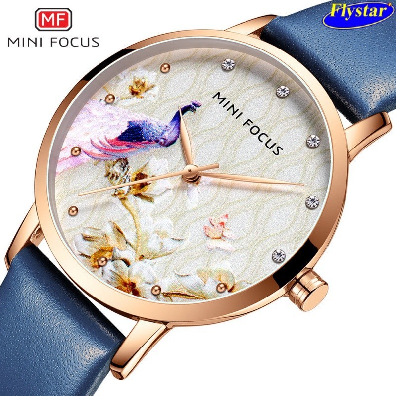 MINI FOCUS品牌時尚女表輕奢錶盤日本機芯防水手錶皮帶表手錶女生0330L