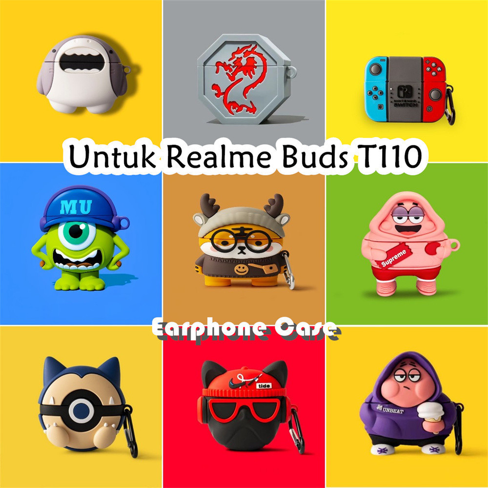 適用於 Realme Buds T110 保護套可愛卡通軟矽膠耳機套 NO.1