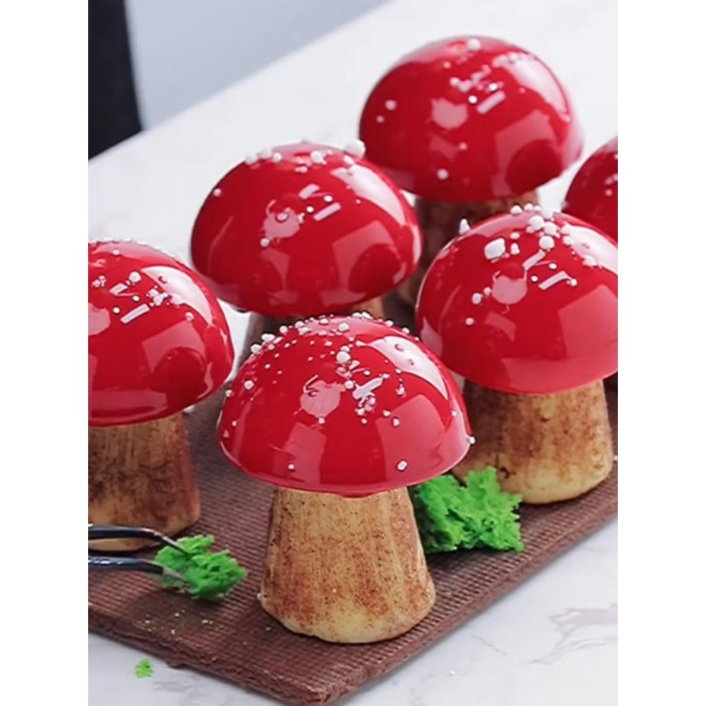仿真蘑菇慕斯矽膠模具半圓形錐形柱子巧克力蛋糕烘焙磨具