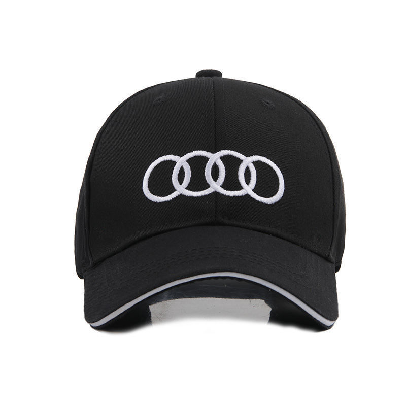 奧迪標誌棒球帽 賽車運動帽子 車迷F1帽子 戶外運動防晒鴨舌帽