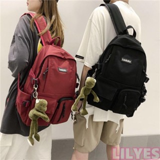 LILYES學生背包,大容量時尚書包,文具防水多口袋尼龍雙肩包旅行