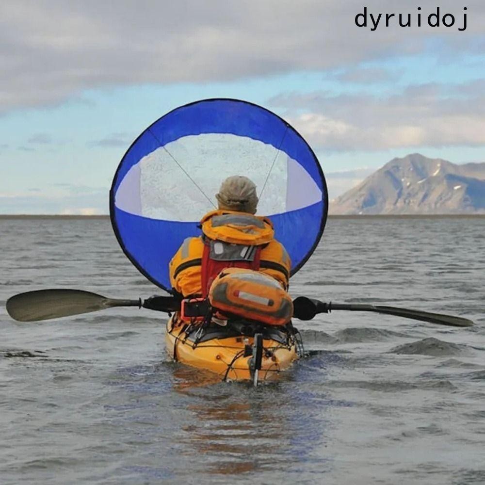 Dyruidoj 順風帆,透明窗防紫外線皮划艇風帆,獨木舟帆耐用可折疊堅固順風帆槳划艇