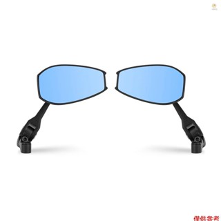 Casytw 一對摩托車後視鏡通用帶底座電動車鋁防眩倒車鏡