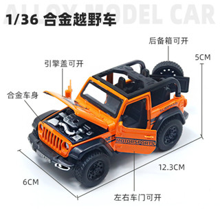 新款牧碼人兒童玩具四開門越野吉普敞篷車合金車模型男孩汽車擺件禮品