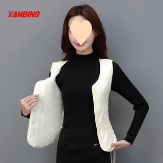 現貨.背心外套.韓版新款秋冬羽絨棉馬甲女輕薄保暖背心短版v領無袖緊身貼身內膽 背心 羽絨外套 馬甲 翻領背心