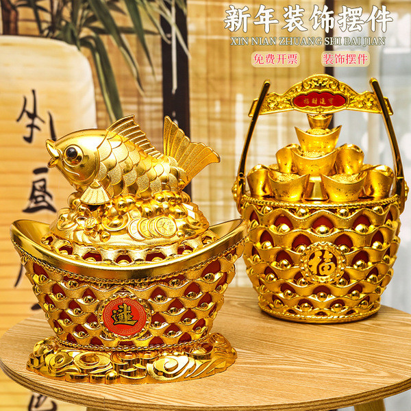金豆 一桶金 小金豆 新年裝飾品蛇年元寶納福進寶仿真金元寶道具過年春節場景佈置擺件