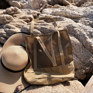 夏季尼龍網布包帆布包時尚簡約沙灘包 旅行包