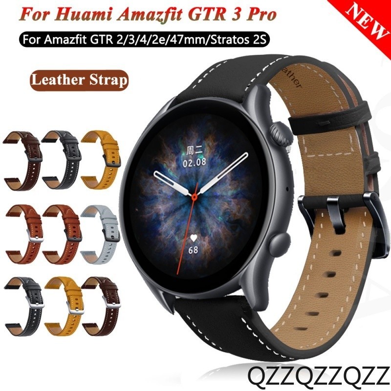 22 毫米手鍊皮革錶帶適用於華米 Amazfit GTR 3 Pro GTR2 智能手錶錶帶 Amazfit GTR3/