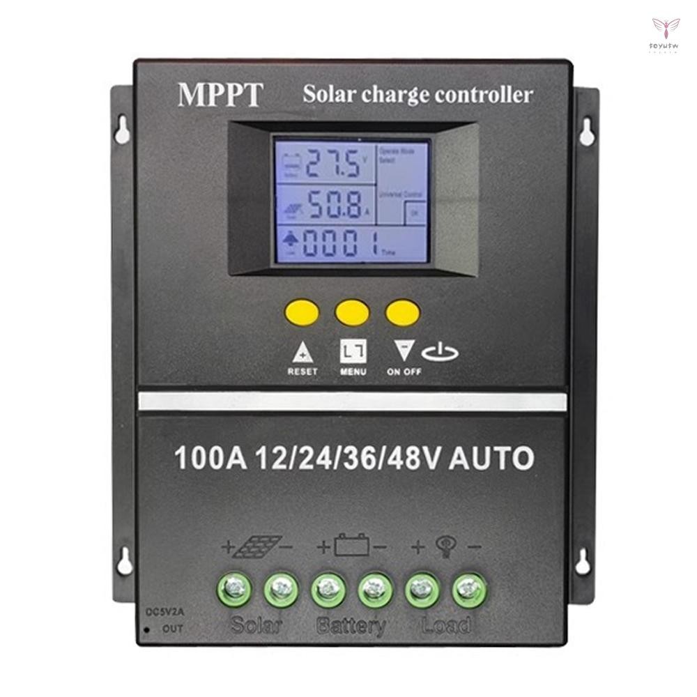 Uurig)100a MPPT 太陽能充電控制器,適用於 12/24/36/48V 汽車 RV 酸鋰電池 LCD 顯示屏