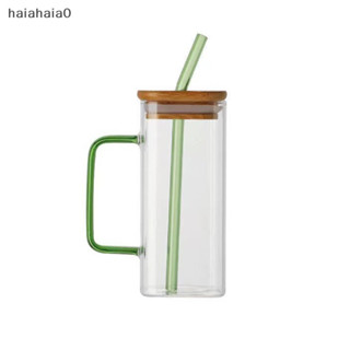 [HAI] 竹蓋玻璃杯玻璃杯玻璃吸管啤酒杯冰咖啡杯 TW