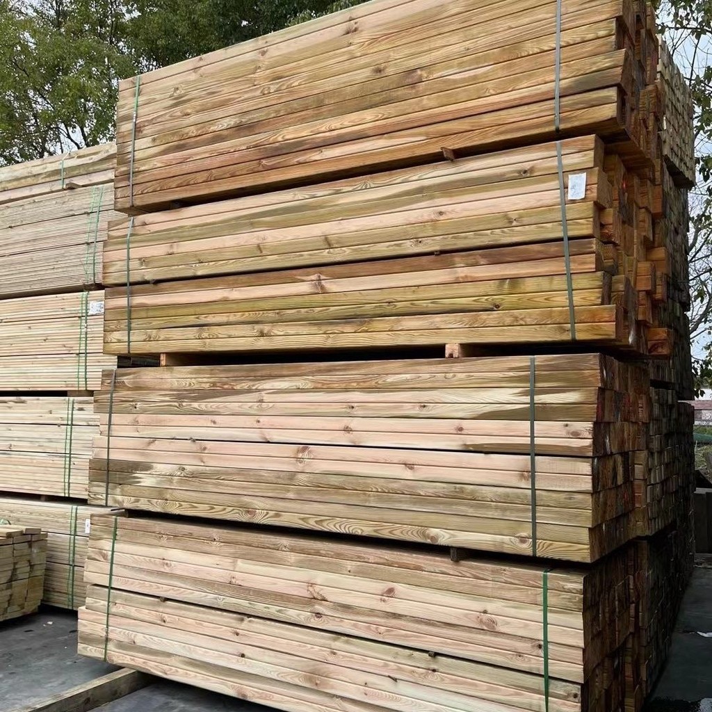 、樟子松防腐木地板方柱景觀木條方條定製戶外防腐木碳化木條,木方