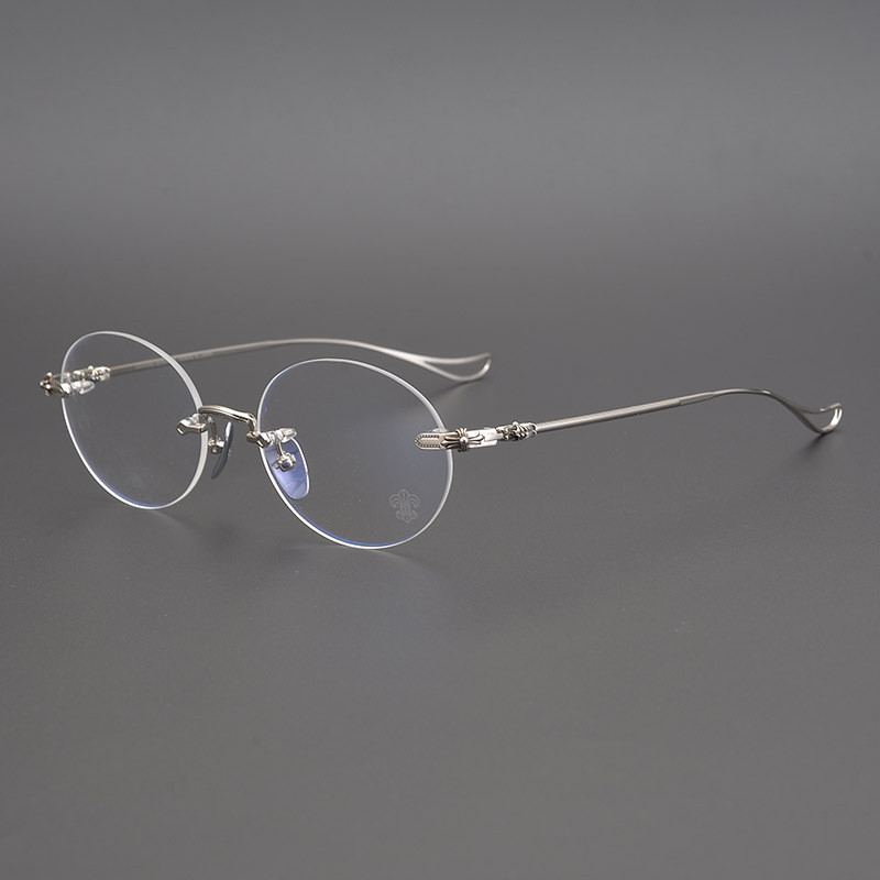 【TOTU眼鏡】日系高品 輕奢精製近視眼鏡復古大臉超輕純鈦圓形無框商務眼鏡架