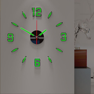 熱賣#夜光DIY時鐘家用現代簡約靜音時尚掛鐘客廳歐式創意牆貼臥室壁鐘MQ5L NB9S
