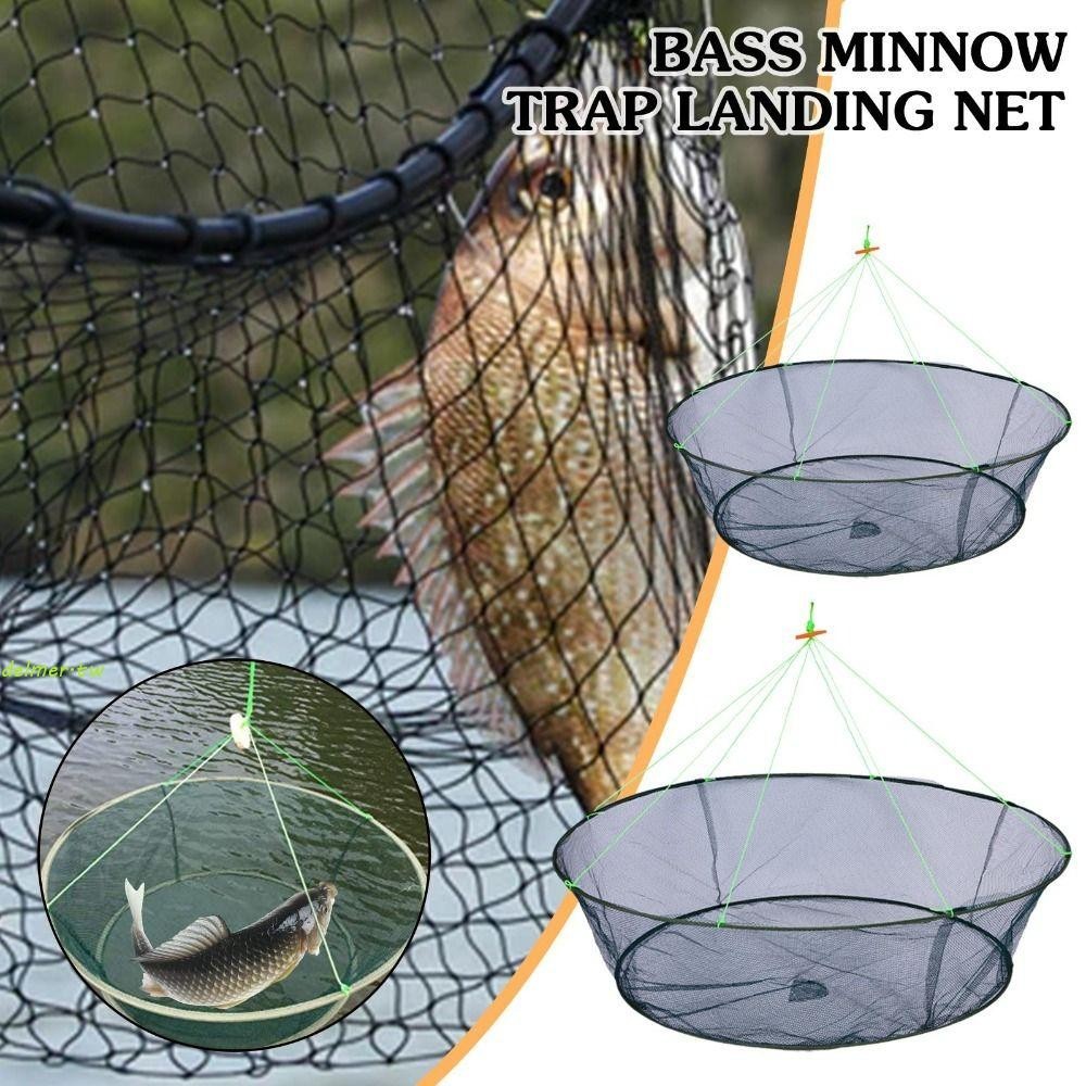 DELMER垂釣蝦誘餌蟹網可折疊鰻魚陷阱/籠子蟹網籠蝦誘餌用於魚鰻魚陷阱坦克鑄造網絡網格捕蝦器