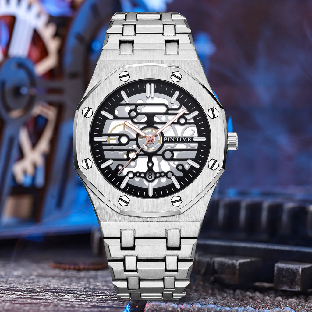 PINTIME/品時爆款男士手錶非機械時尚商務鋼帶腕錶運動防水石英錶