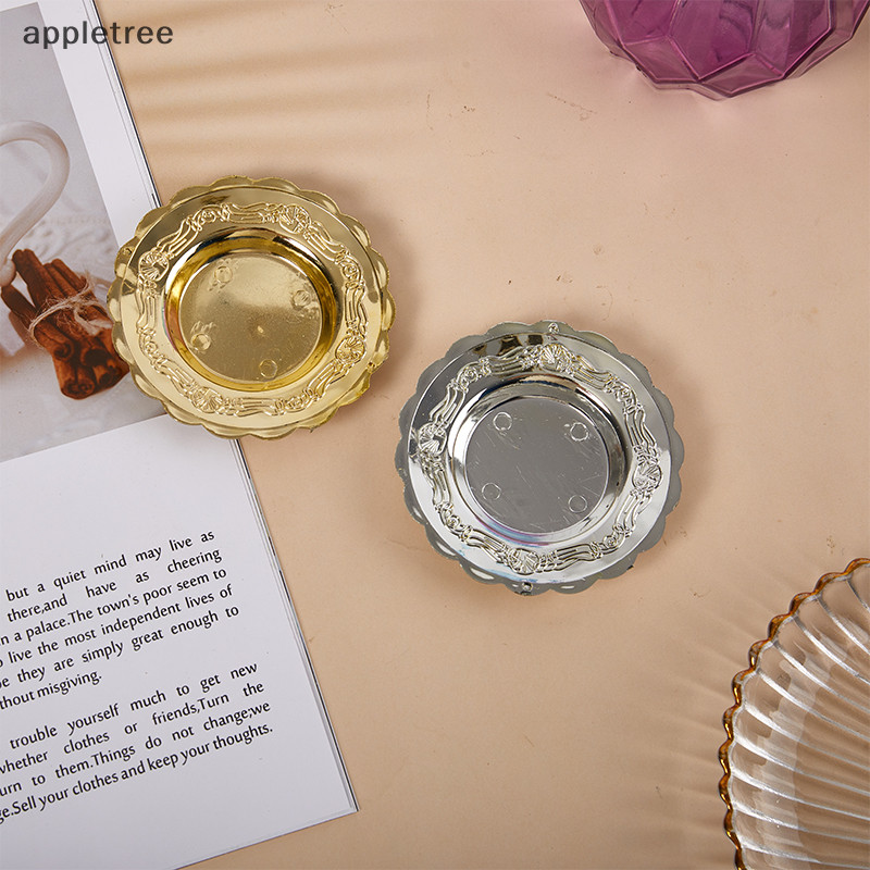 Appl 10 件黃金收納迷你托盤銀蛋糕水果盤首飾展示塑料托盤派對壽司盤家居裝飾 TW