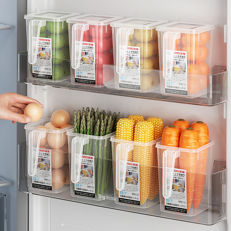 冰箱側門收納盒 抽屜式冷凍盒 附蓋蔬菜雞蛋盒 透明收納食品保鮮盒 保鮮盒