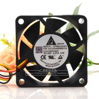 原裝臺達 QFR0624GH 6025 24V 0.21A 雙滾珠 變頻器 散熱風扇 6CM