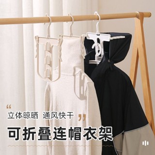 【CareNest家居】新款可摺疊可旋轉連帽衛衣外套衣架 護領衣架 宿舍梅雨衛衣速乾防臭衣架 高領毛衣撐掛鉤 毛衣曬衣架
