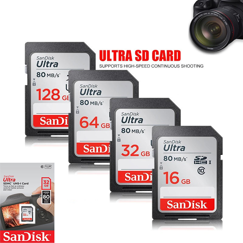 Ultra 16GB 32GB 64GB 128GB SD 存儲卡,適用於數碼單反相機/相機