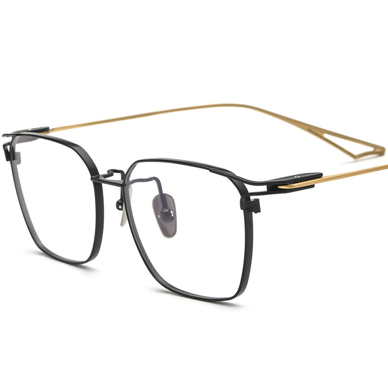 無螺絲全框方形商務眼鏡架男超輕純鈦金屬光學眼鏡框男士