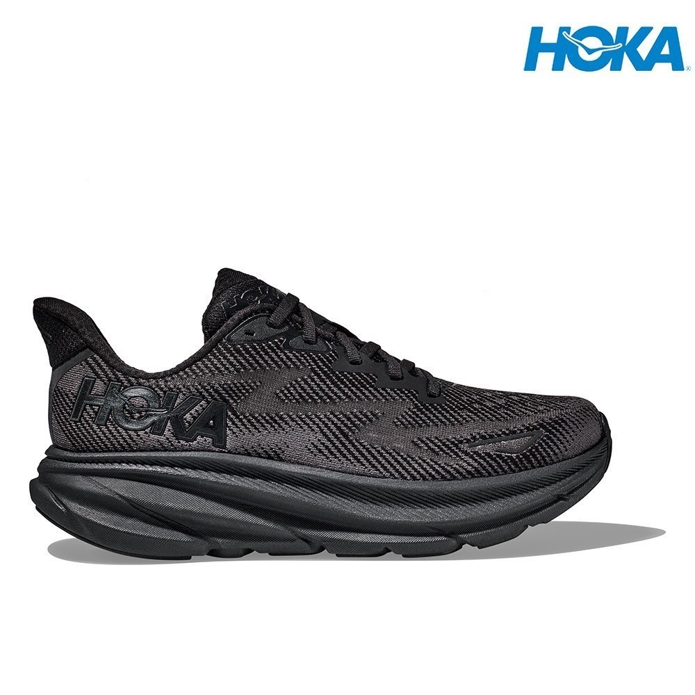 2024 Hoka 男士 Clifton 9 跑鞋-黑色/黑色