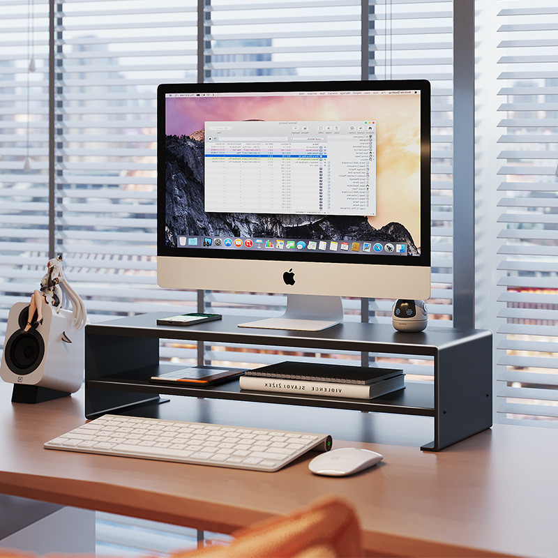 電腦增高架臺式顯示器屏支撐架支架辦公桌收納盒辦公室桌面置物架