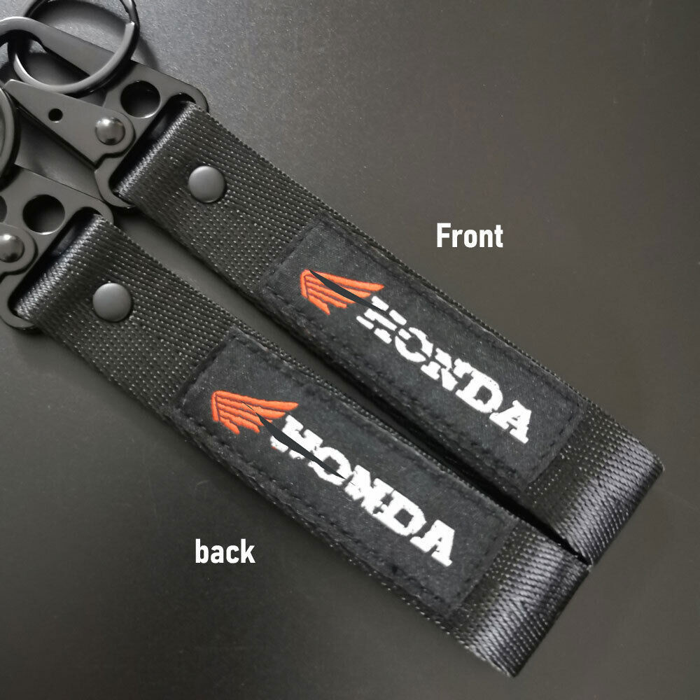 HONDA 1 件裝摩托車鑰匙扣鑰匙圈雙面標誌吊墜尼龍適用於本田黑色