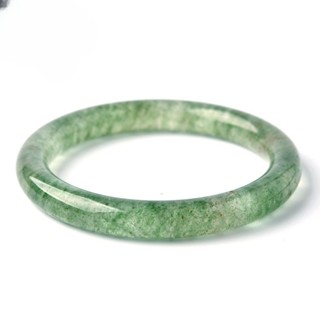 綠草莓晶手鐲女冰種孔雀綠圓條窄鐲綠色水晶飾品鐲子