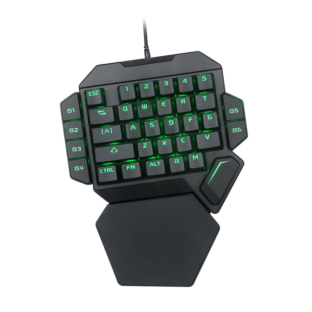 【台灣出貨】跨境直供K50 K60單手鍵盤RGB發光游戲機械鍵盤/帶宏定義功能/青軸