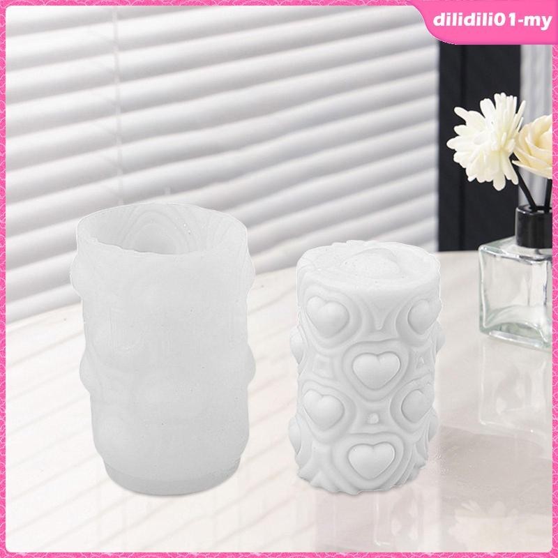 [DilidilidaMY] 心形矽膠模型環氧樹脂模型,情人節圓柱形蠟燭香皂製作,婚禮桌