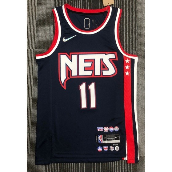 熱賣球衣 2022新款3款NBA球衣布魯克林籃網隊11#IRVING深藍色城市版75號籃球球衣