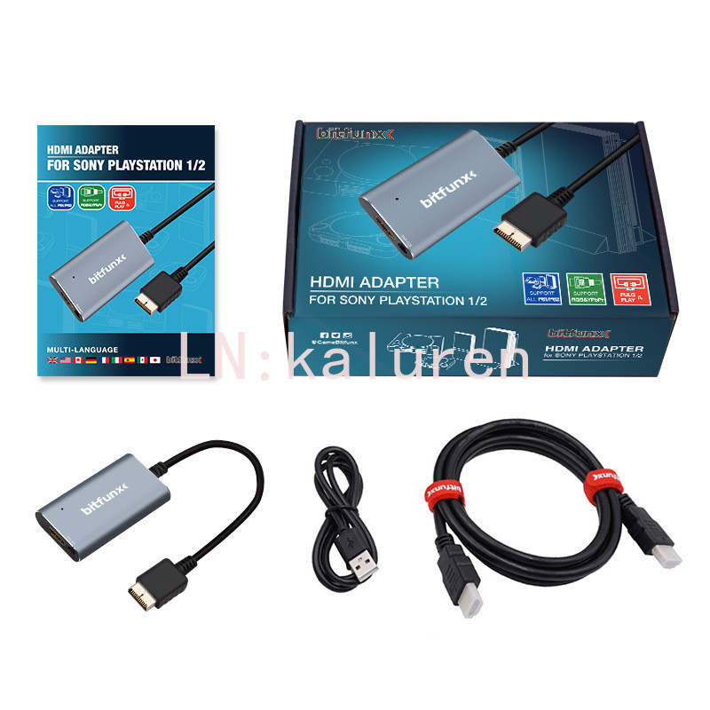 【崇德店】PS1 PS2 HDMI高清影片轉換器 PS2帶RGB-YPbPr開關轉TV適配線