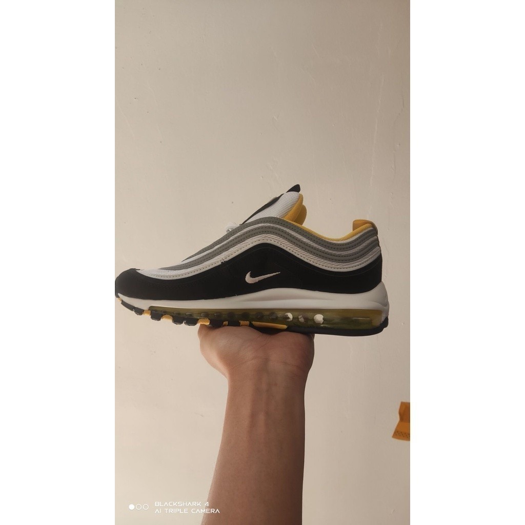 男士 NK Air Max 97 黑/白黃鞋 921522-005