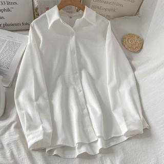 《現貨下單》內搭白色襯衫女新款日系春秋裝設計感小眾長袖襯衫小個子上衣外套