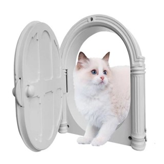 *QY pet life*寵物貓門 寵物翻蓋門洞 貓咪自由出入門洞 塑膠材質 耐用易安裝 玻璃木門鐵門適用 現貨免運